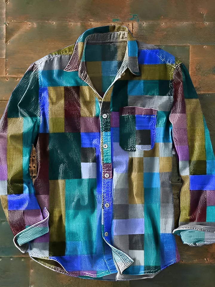 Jorvik - Camisa de patchwork de tacto suave