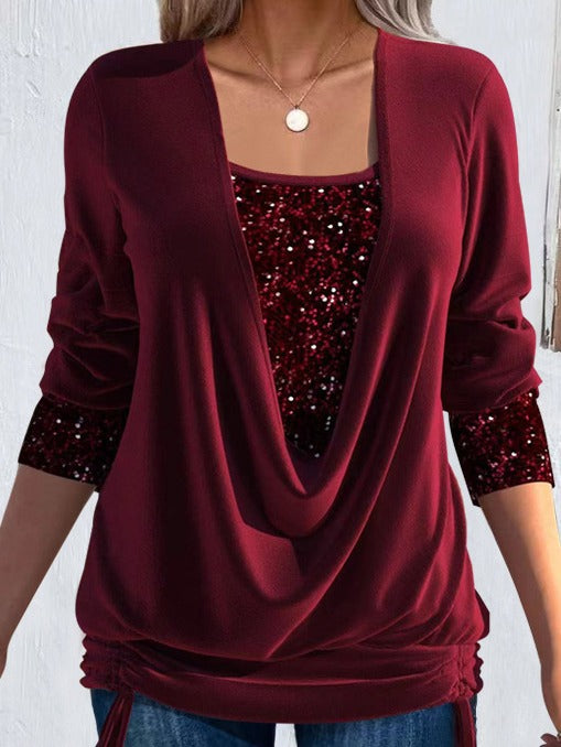 Ariellea - Blusa drapeada de tacto suave