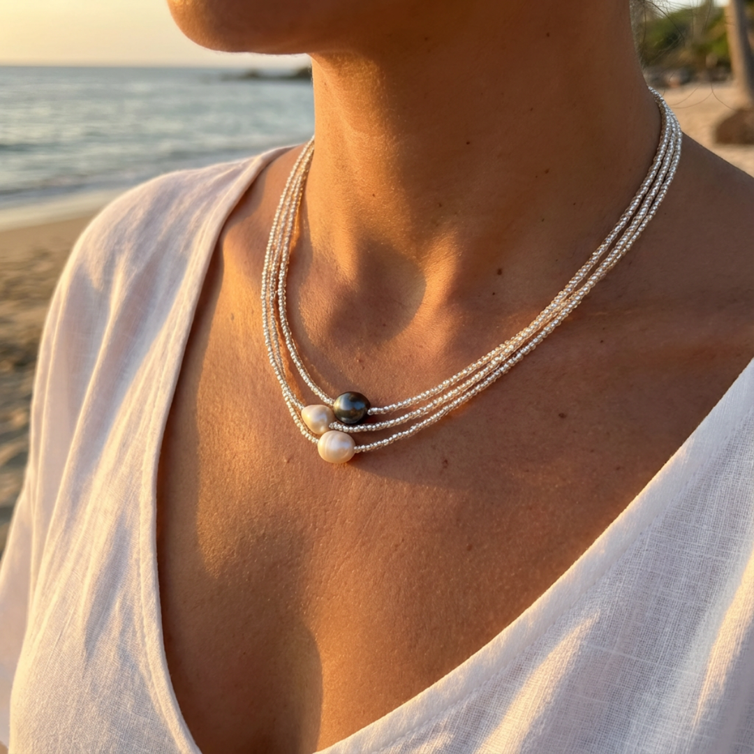Zelia - Collar de Tres Cadenas