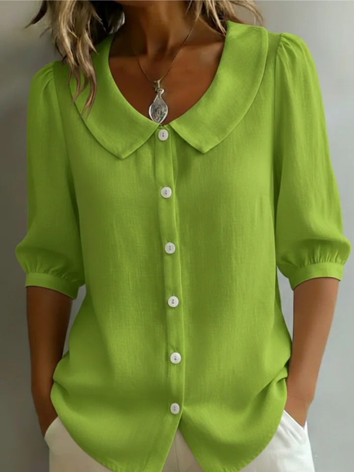 Velise - Blusa abotonada al frente y suave al tacto