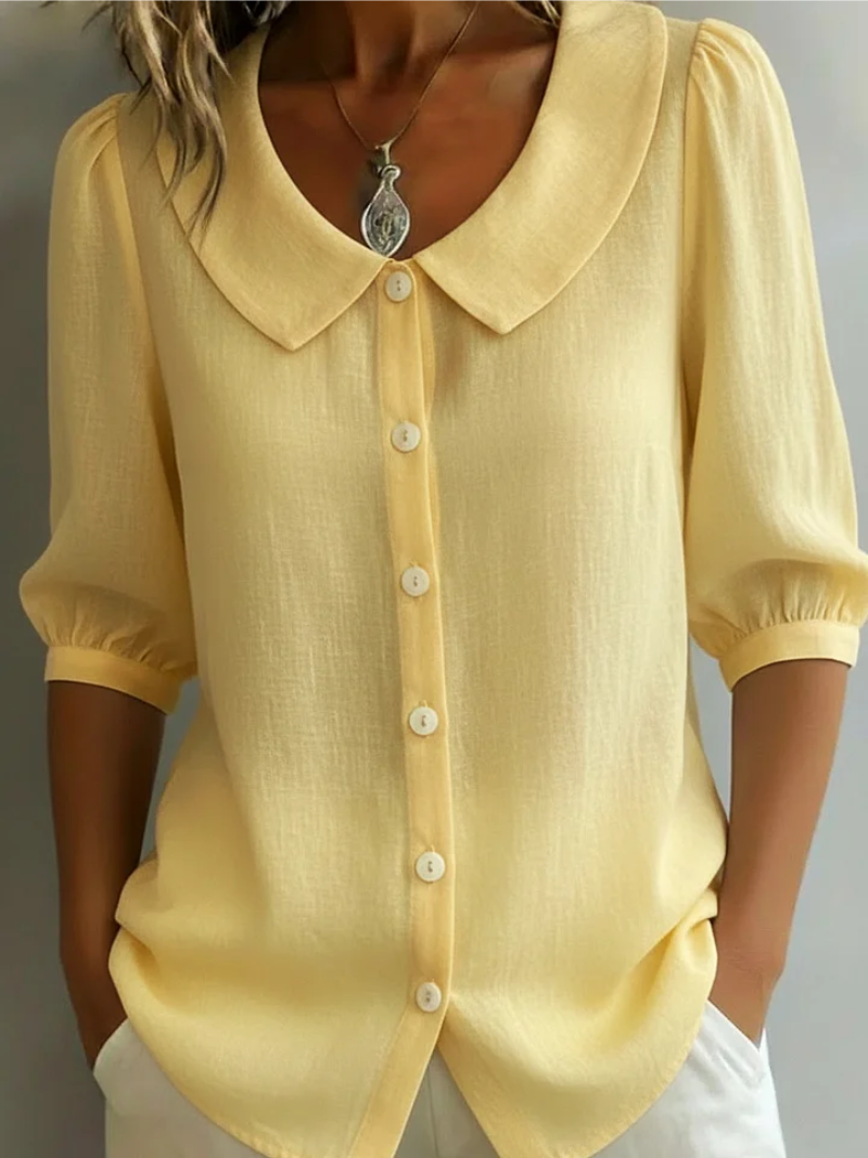 Velise - Blusa abotonada al frente y suave al tacto