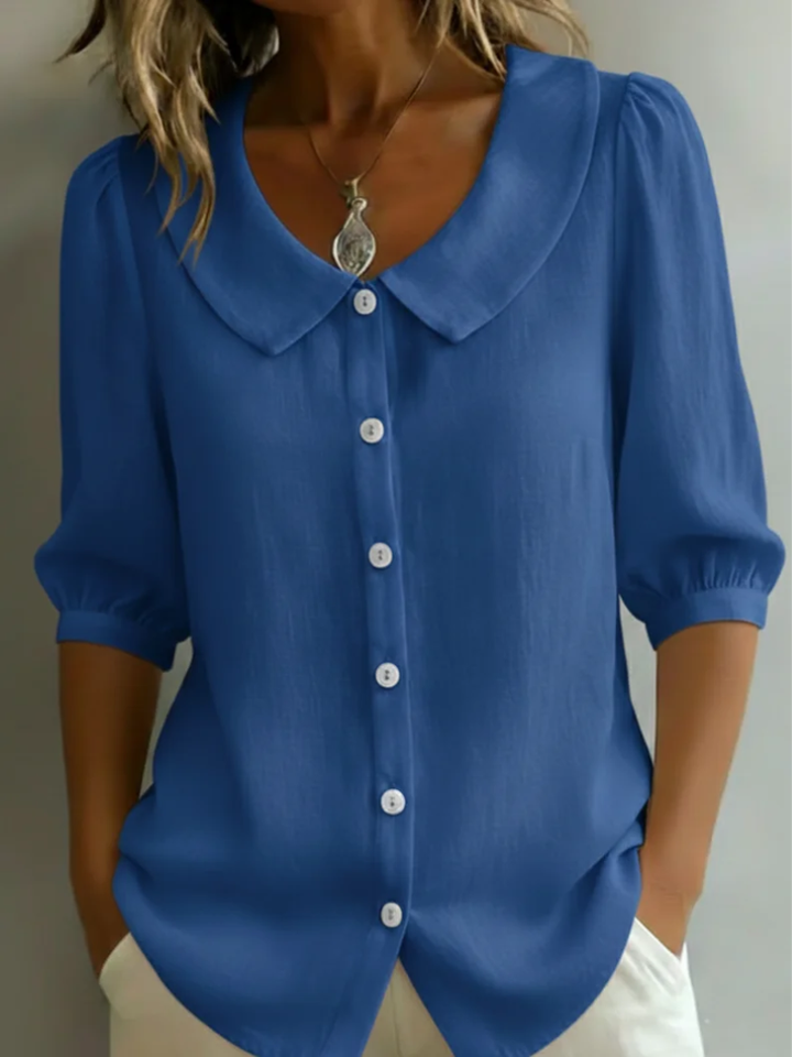 Velise - Blusa abotonada al frente y suave al tacto
