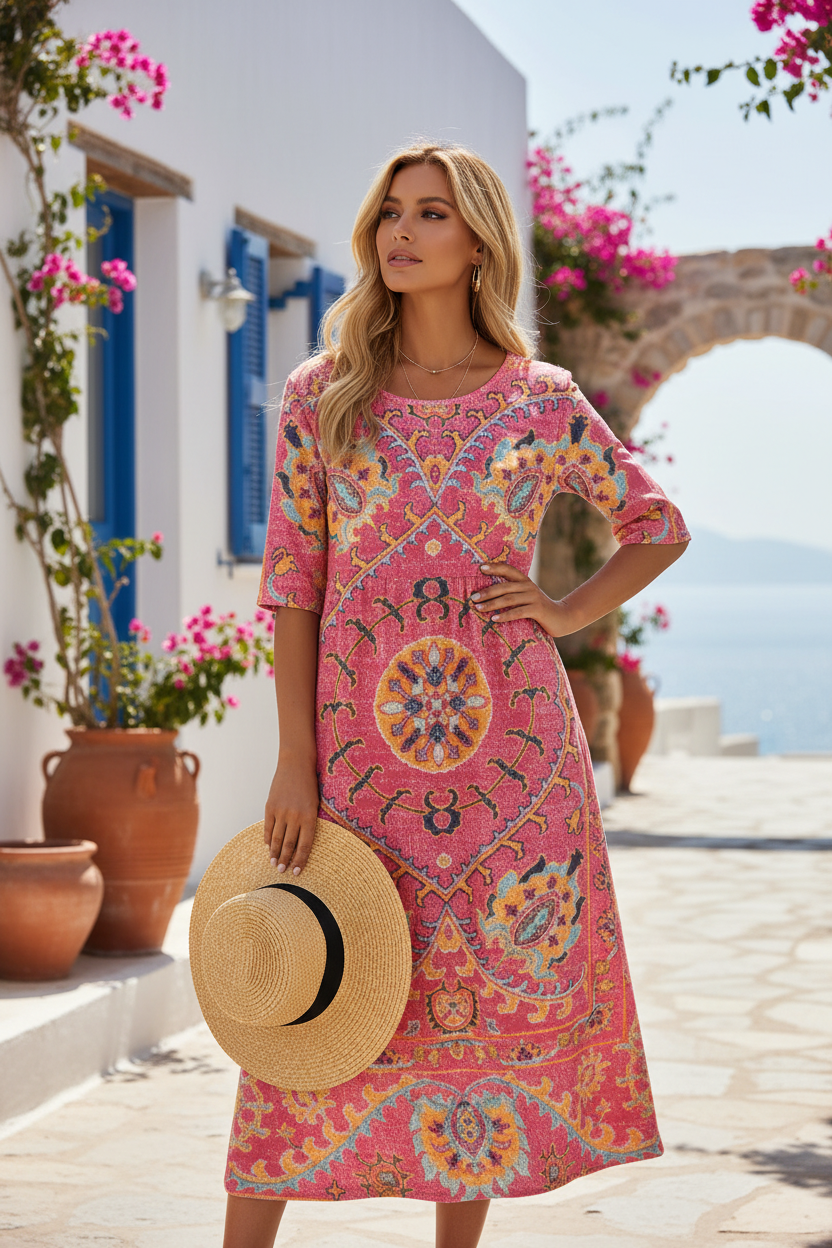 Eryna - Vestido midi de tacto suave