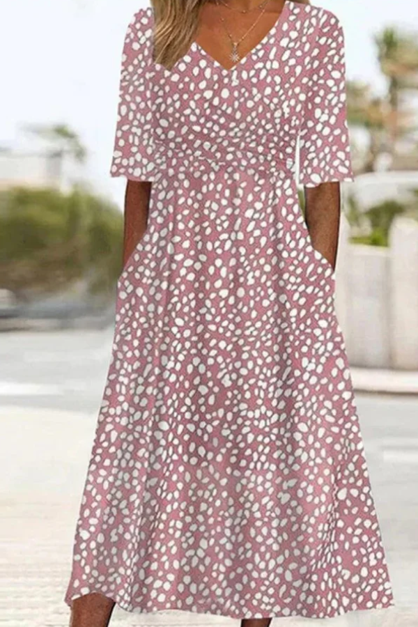 Corisande - Vestido midi de lunares de tacto suave