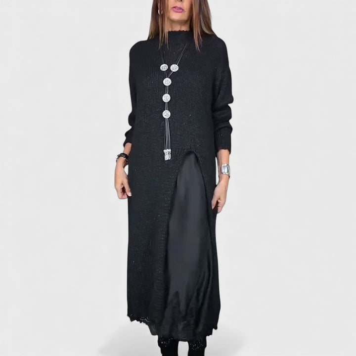 Abalyn - Vestido Midi Casual Estiloso
