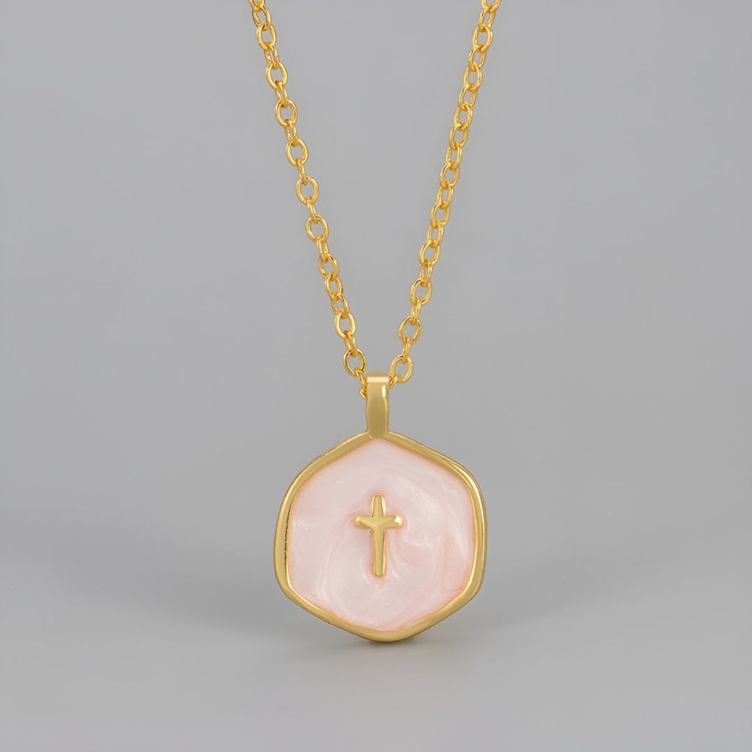 Saniya - Collar con Colgante de Cruz