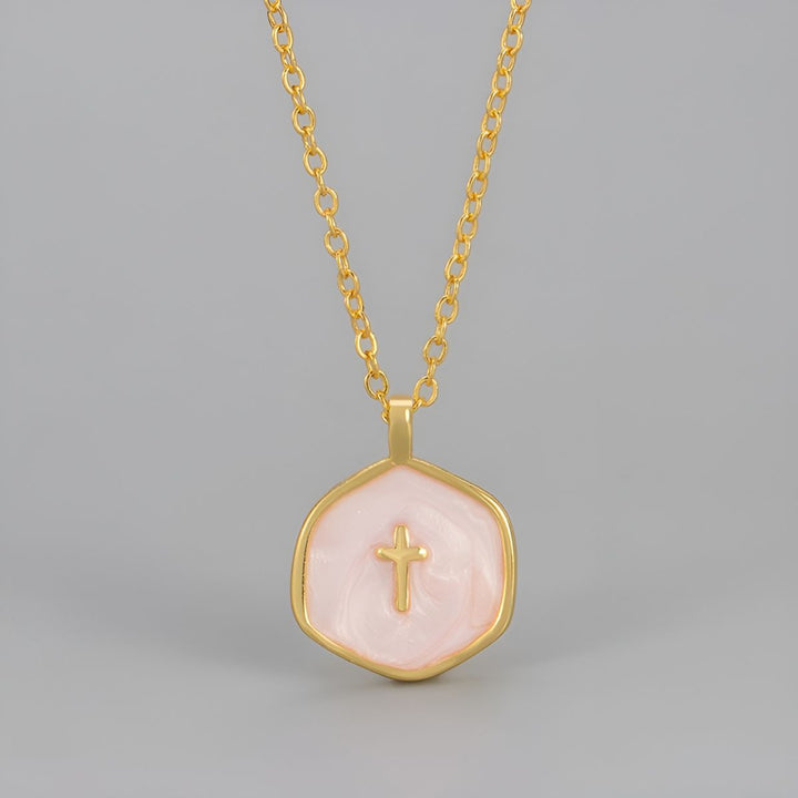 Saniya - Collar con Colgante de Cruz