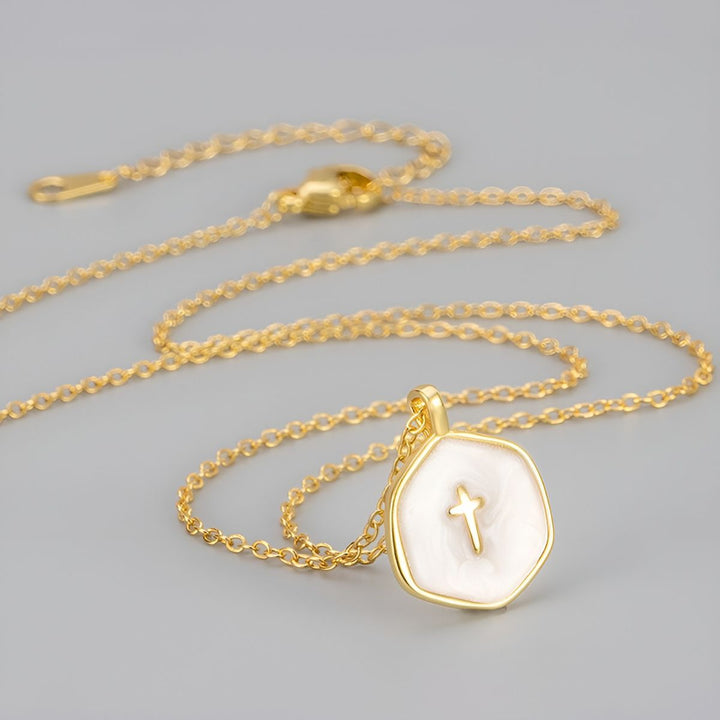 Saniya - Collar con Colgante de Cruz