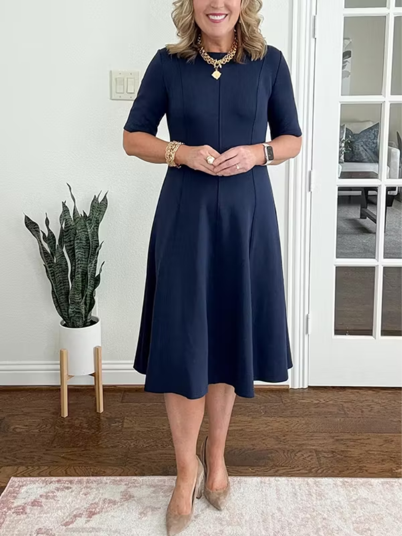 Ivanelle - Vestido midi de tacto suave