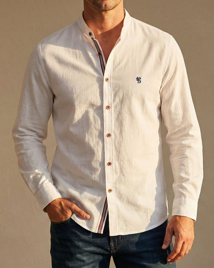 Rydoril - Camisa de cuello mao impecable