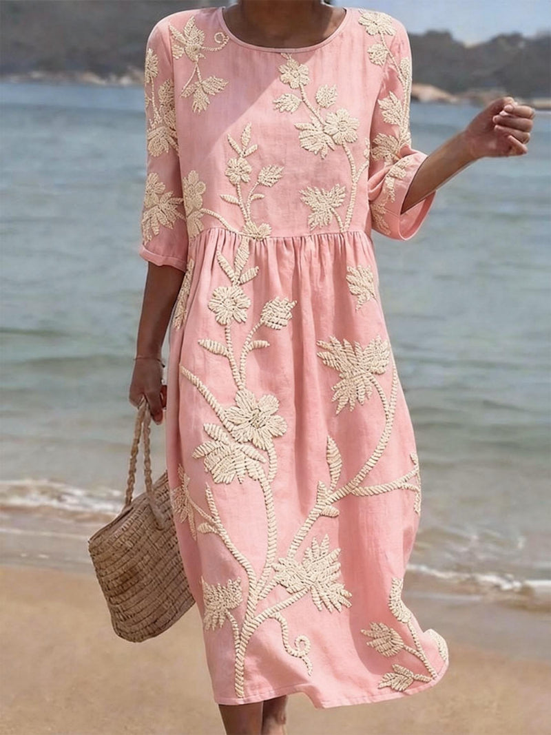 Marina - Vestido midi de lino fresco