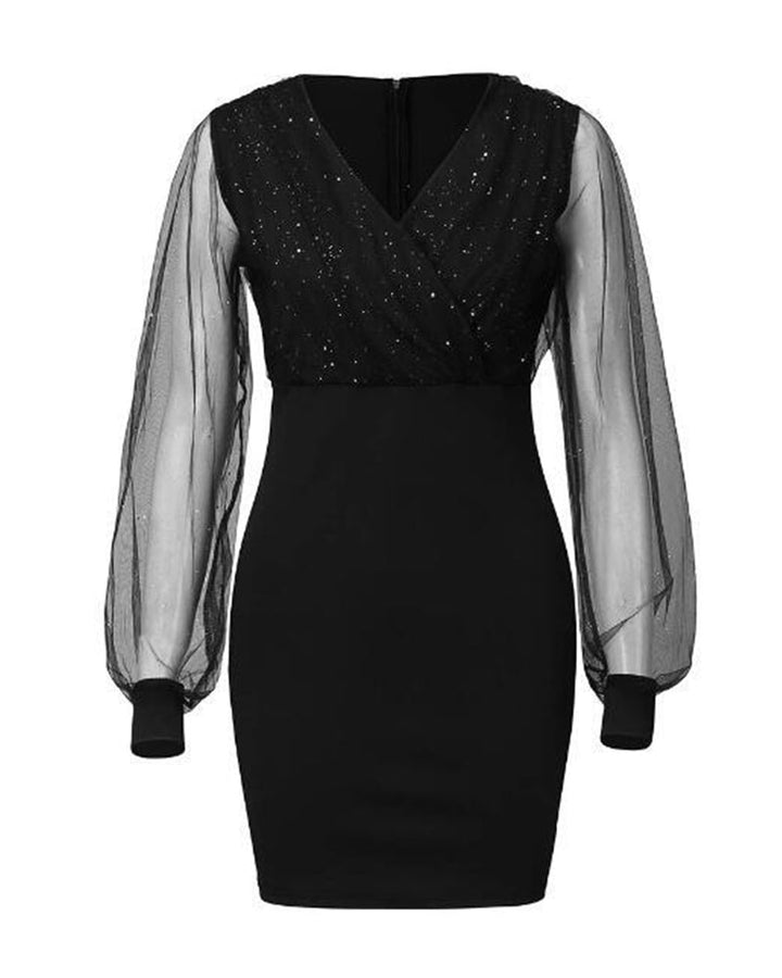 Enyella - Vestido de Malla Casual Elegante