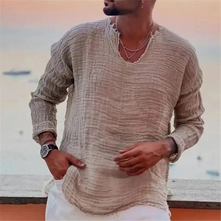 Kairus - Playera henley con cordones