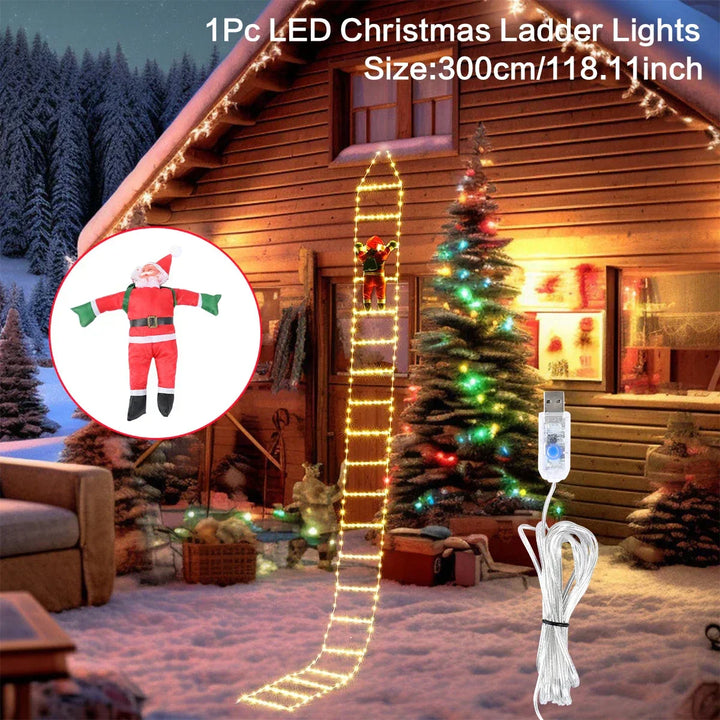 Clorissa - Luces LED de Escalera con Papá Noel