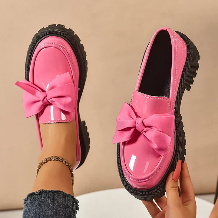 Eliza - Mocasines de plataforma con acabado brillante
