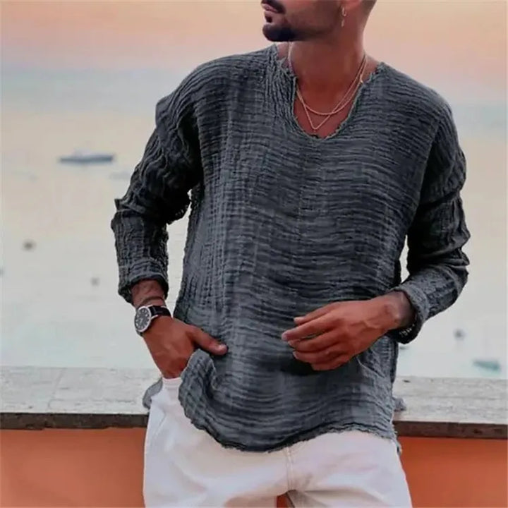 Kairus - Playera henley con cordones