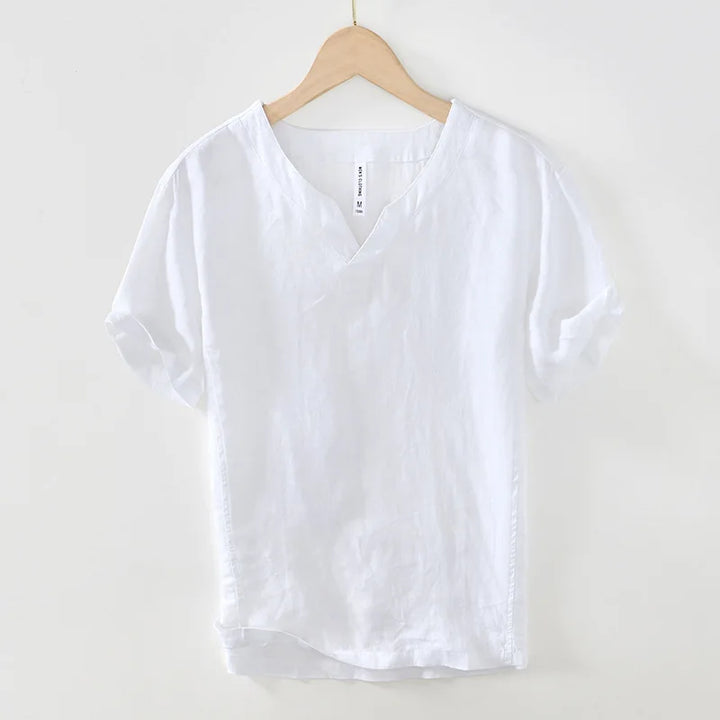 Hynara - Camisa de lino con cuello en V