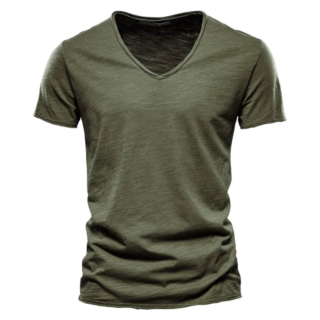 Jackson - Playera de cuello en V de tacto suave