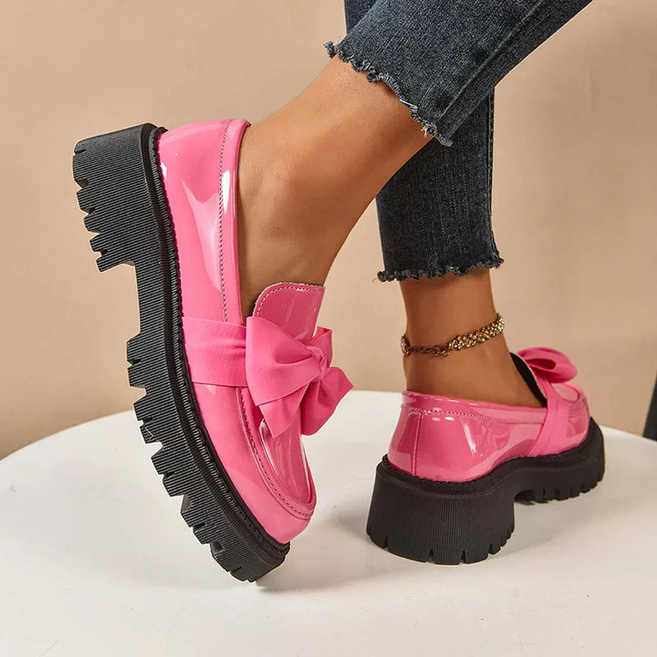 Eliza - Mocasines de plataforma con acabado brillante