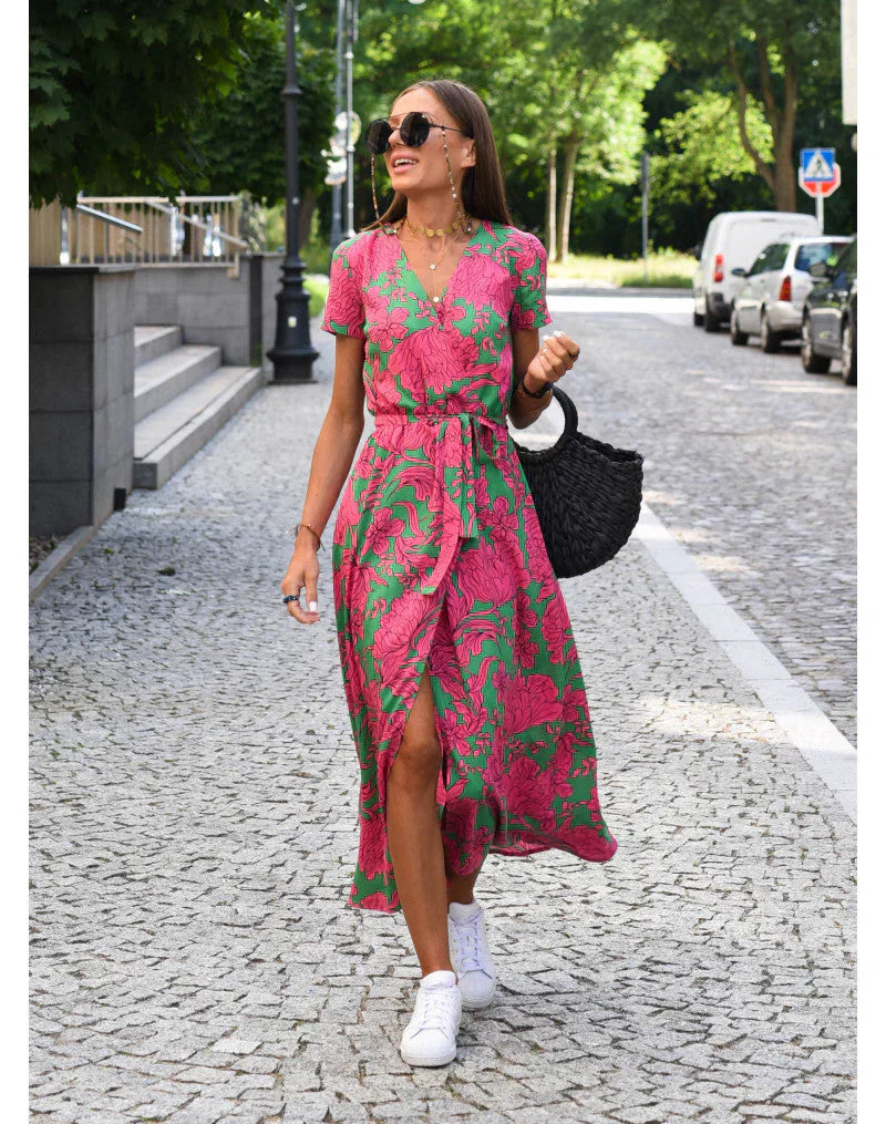 Zayvia - Vestido entallado con escote en V y tacto suave