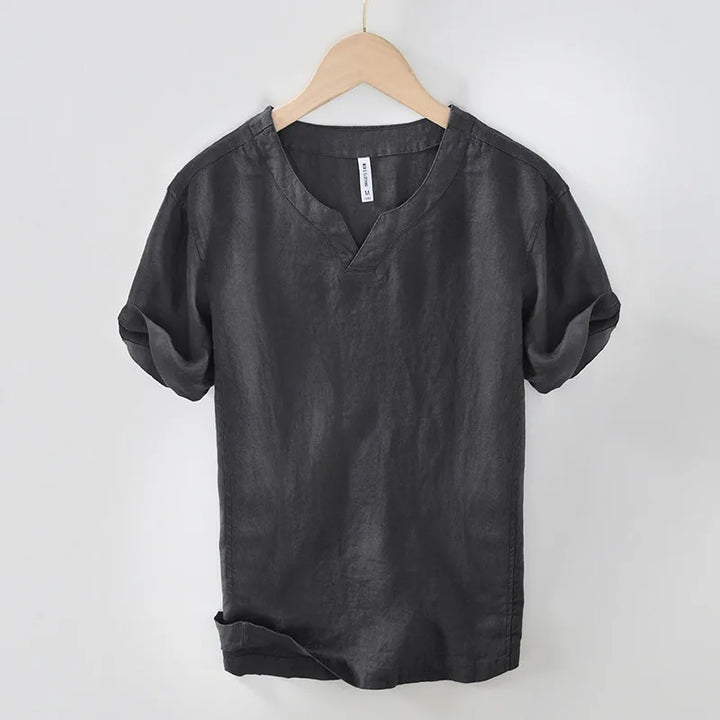 Hynara - Camisa de lino con cuello en V