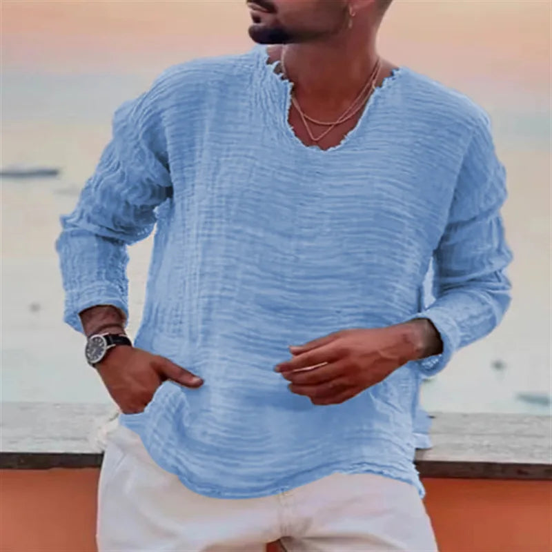 Kairus - Playera henley con cordones