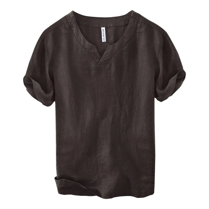 Hynara - Camisa de lino con cuello en V