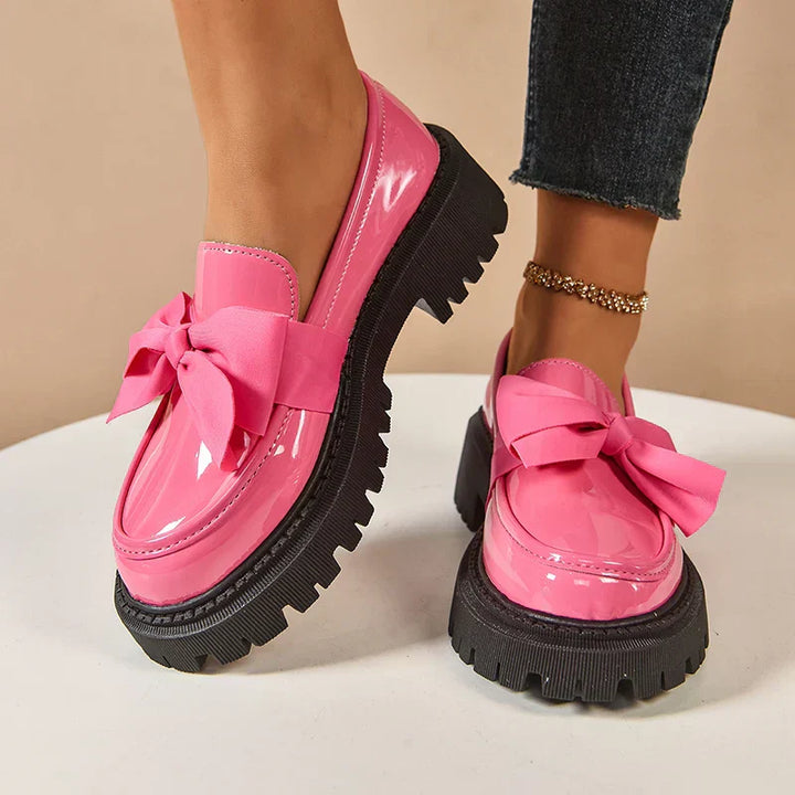 Eliza - Mocasines de plataforma con acabado brillante
