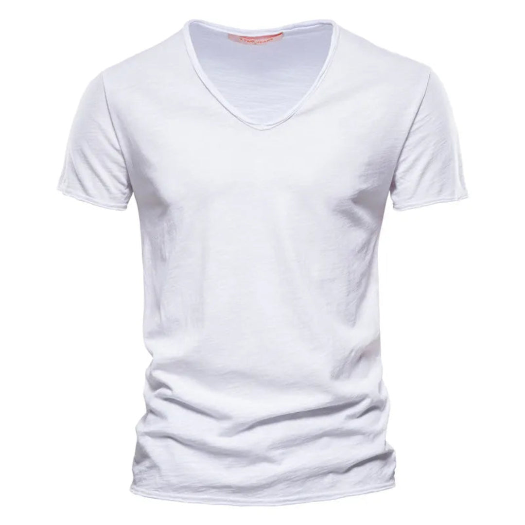 Jackson - Playera de cuello en V de tacto suave