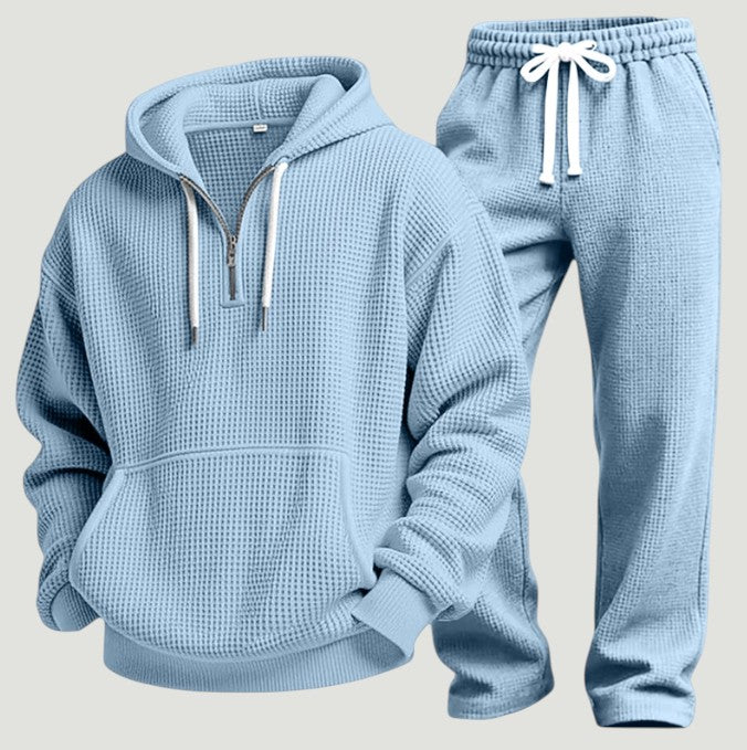 Osric - Conjunto de sudadera de tejido waffle y pantalón jogger