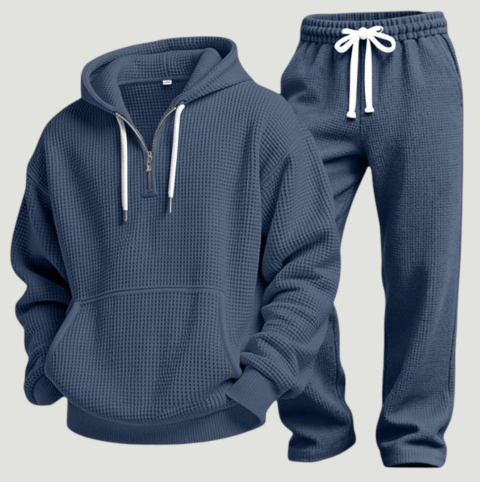 Osric - Conjunto de sudadera de tejido waffle y pantalón jogger