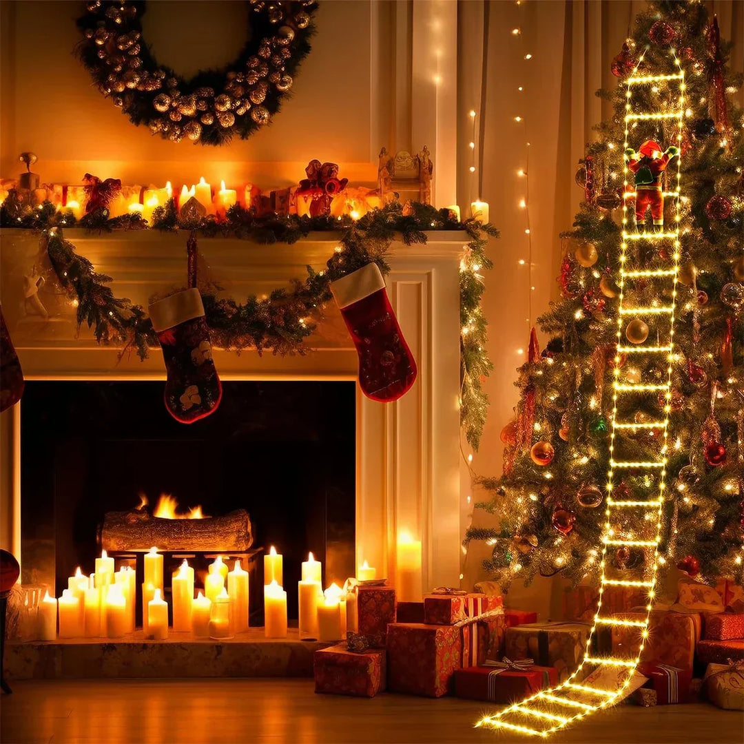 Clorissa - Luces LED de Escalera con Papá Noel