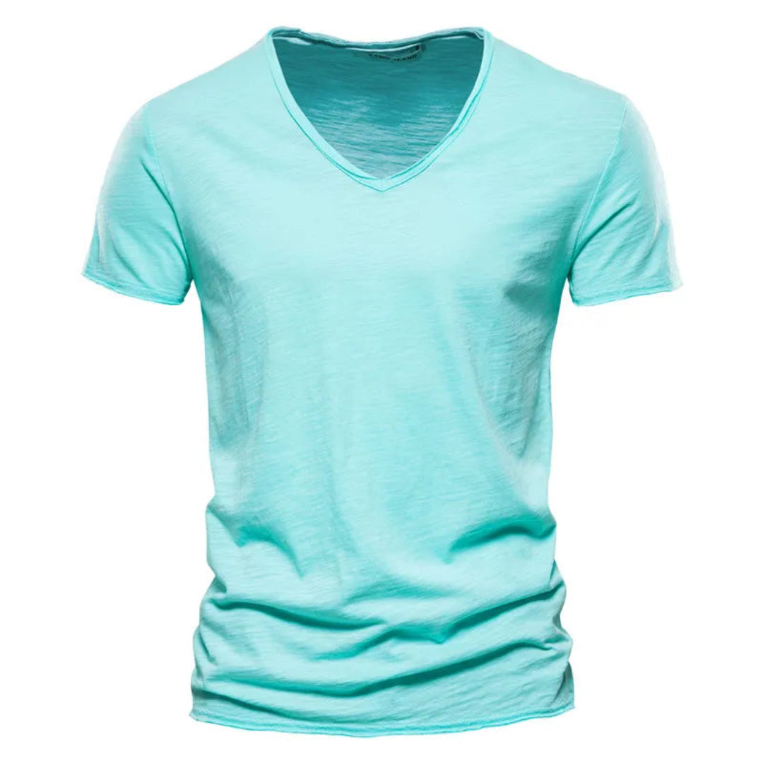 Jackson - Playera de cuello en V de tacto suave