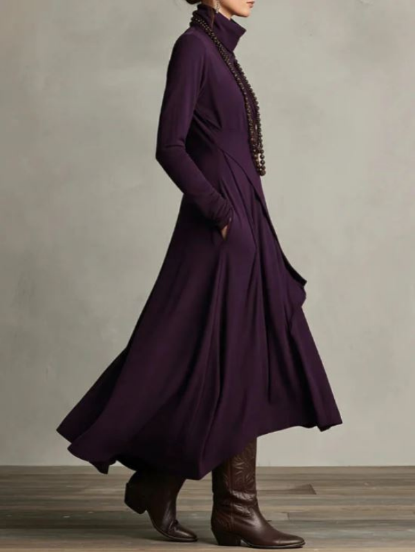 Rylise - Vestido maxi drapeado de tacto suave