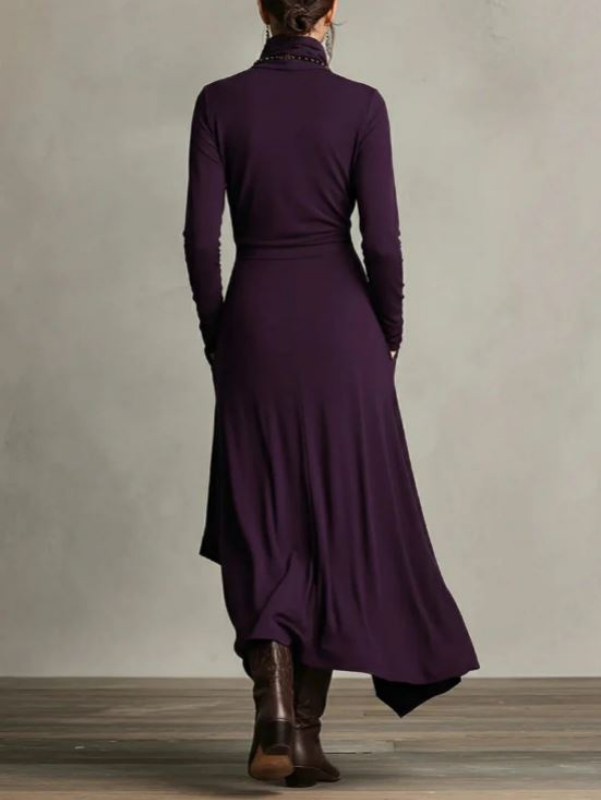 Rylise - Vestido maxi drapeado de tacto suave