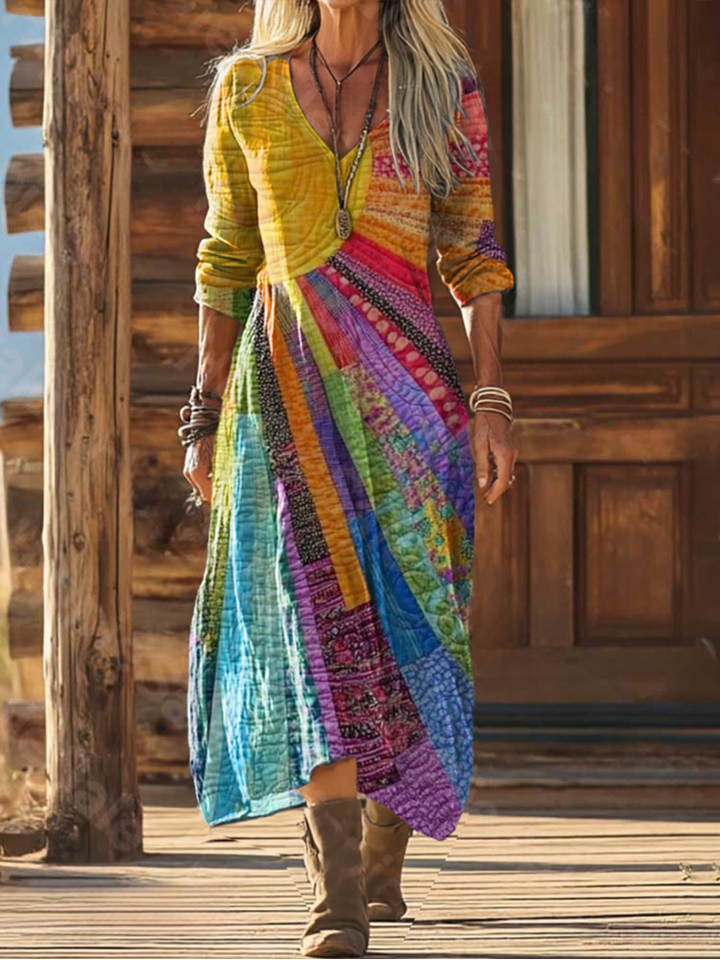 Zilena - Vestido bohemio de lino fresco