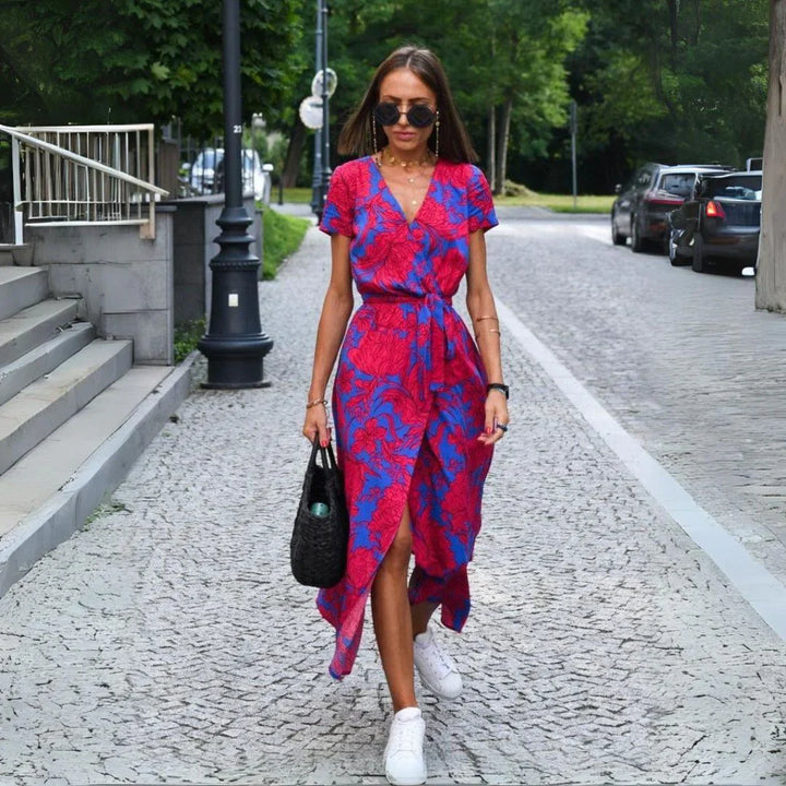 Zayvia - Vestido entallado con escote en V y tacto suave