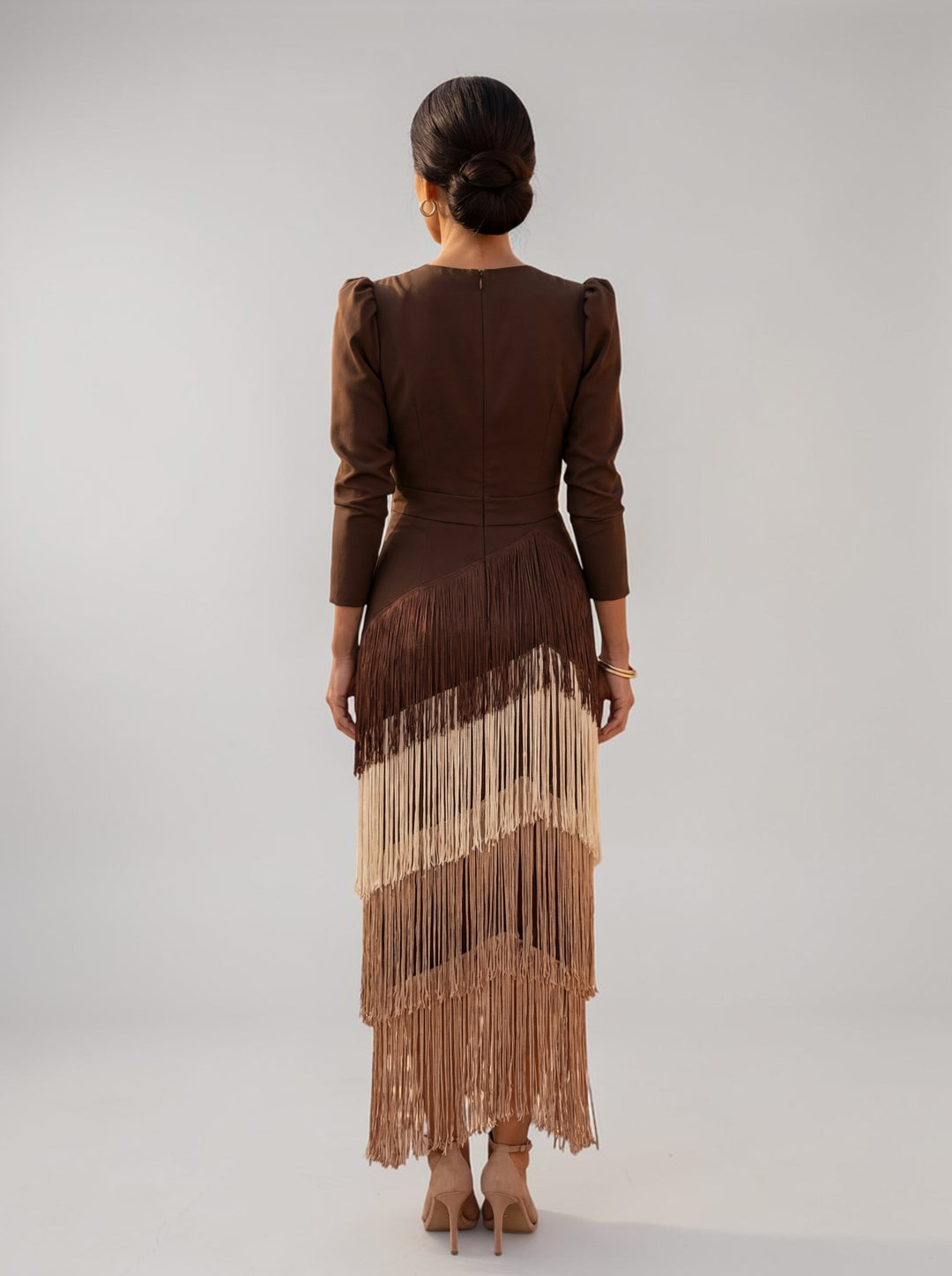 Odelina - Vestido fluido con flecos