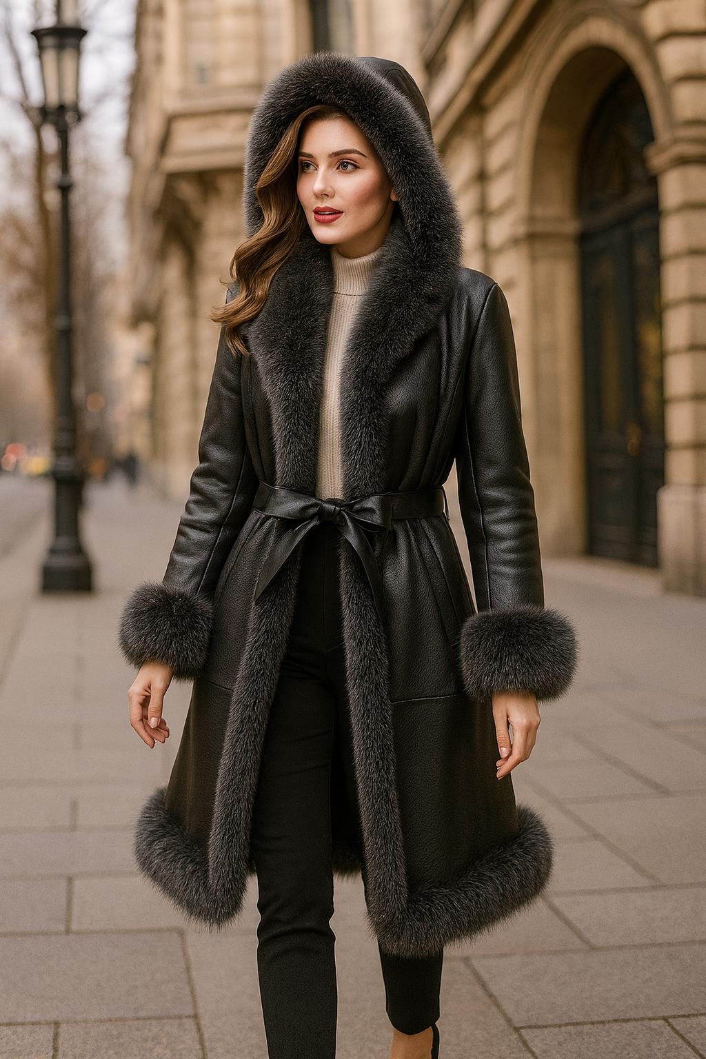 Quinara - Abrigo con Capucha Casual Elegante