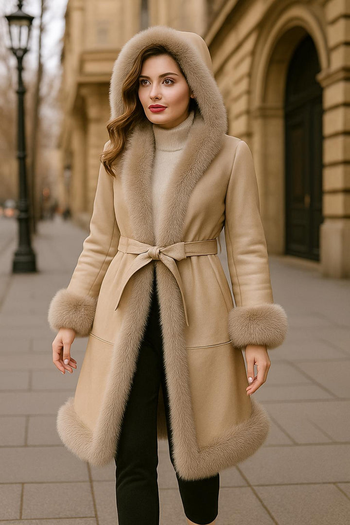 Quinara - Abrigo con Capucha Casual Elegante