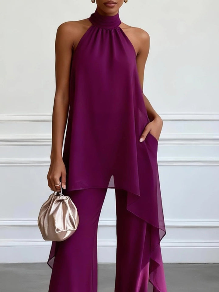 Marita - Conjunto de dos piezas con escote halter