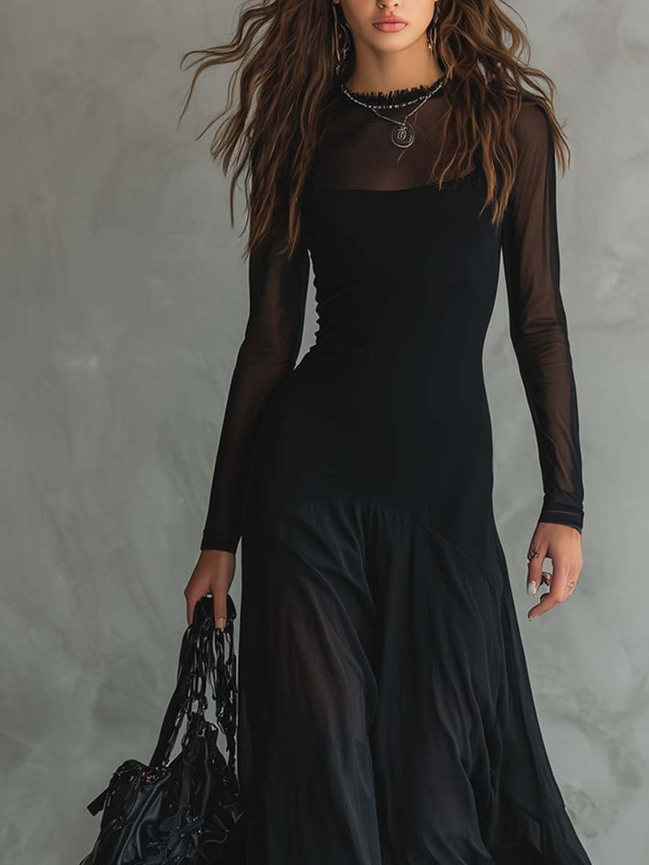 Eliza - Vestido maxi etéreo de manga larga