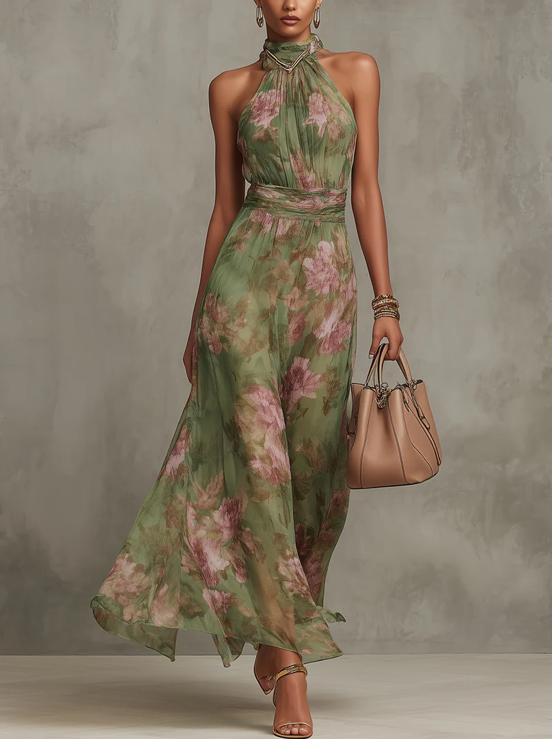 Isolde - Vestido fluido con cuello halter