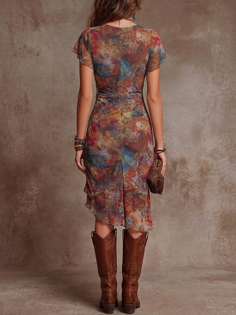 Eleanora - Vestido cruzado fruncido