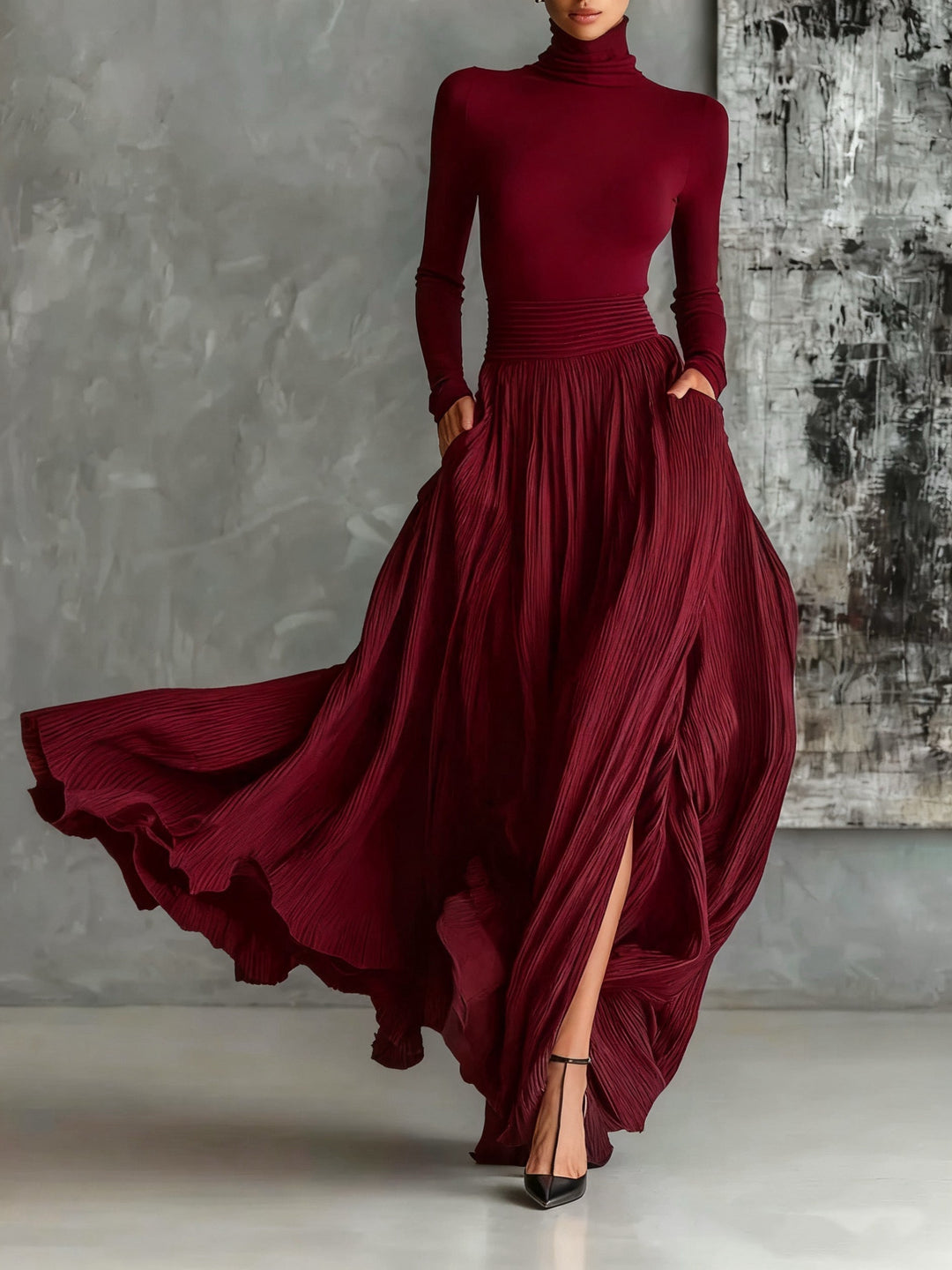 Journee - Falda Maxi Casual Elegante