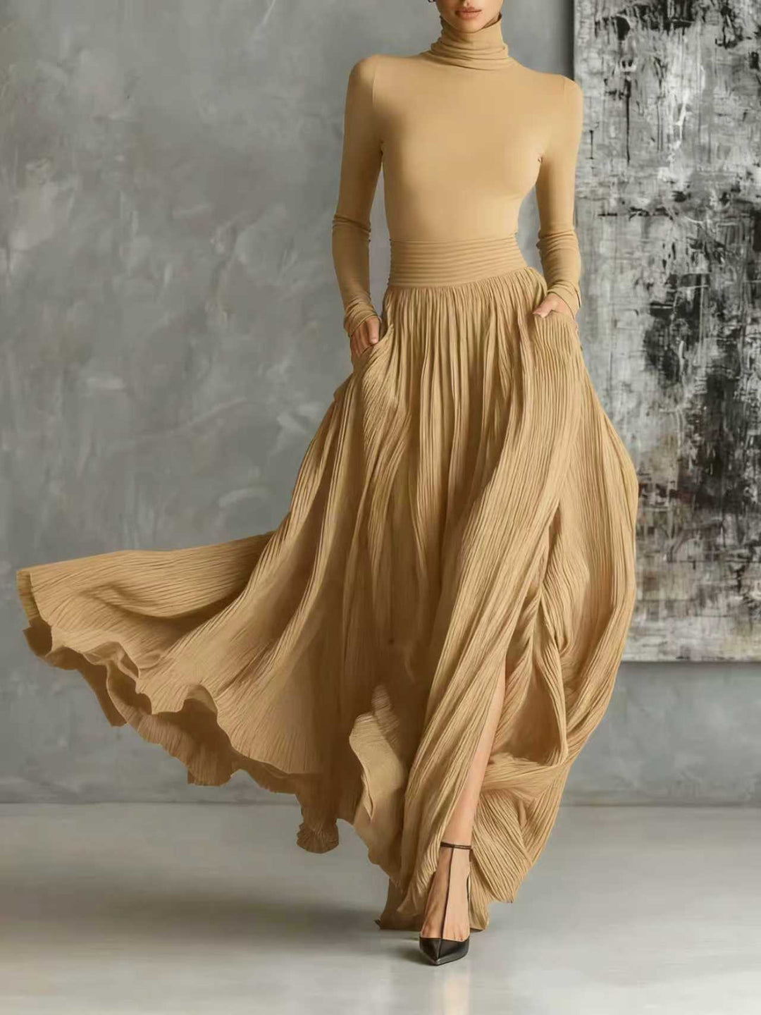 Journee - Falda Maxi Casual Elegante