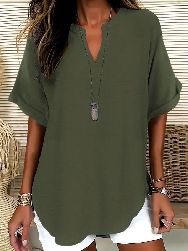 Xalina - Blusa de escote con muesca y tacto suave