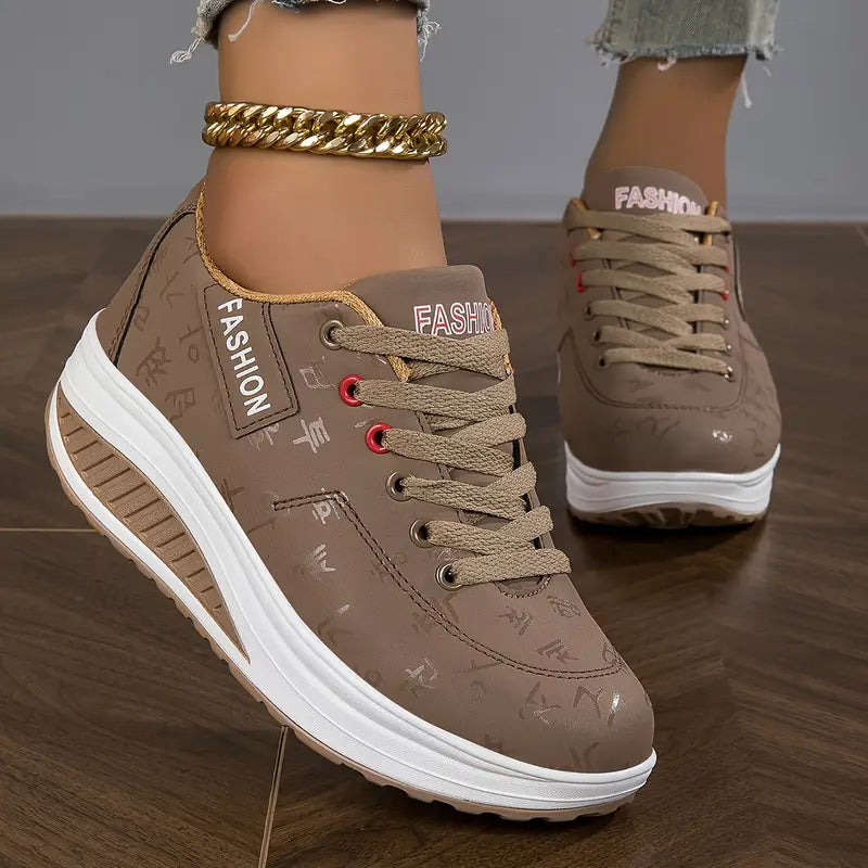 Sable - Tenis casuales de plataforma con agujetas