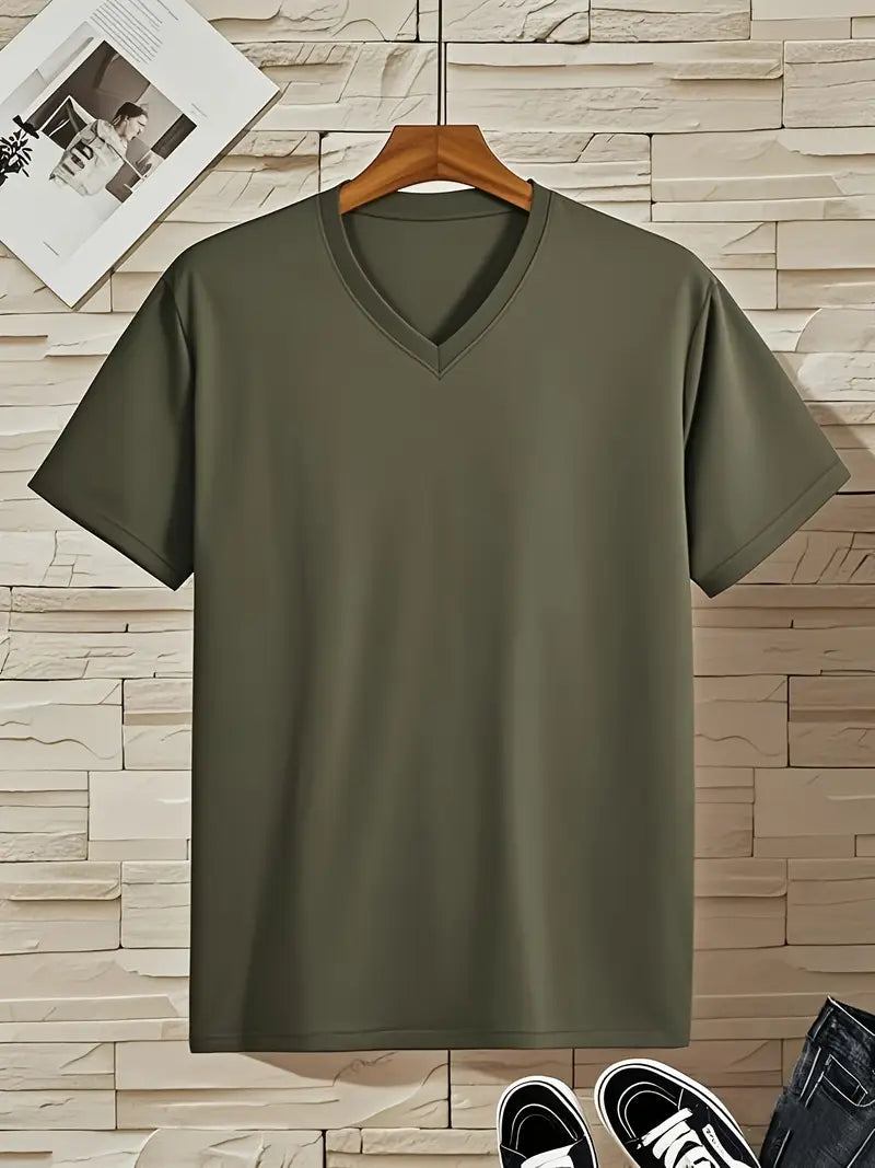 Trevor - Playera de cuello en V con tacto suave