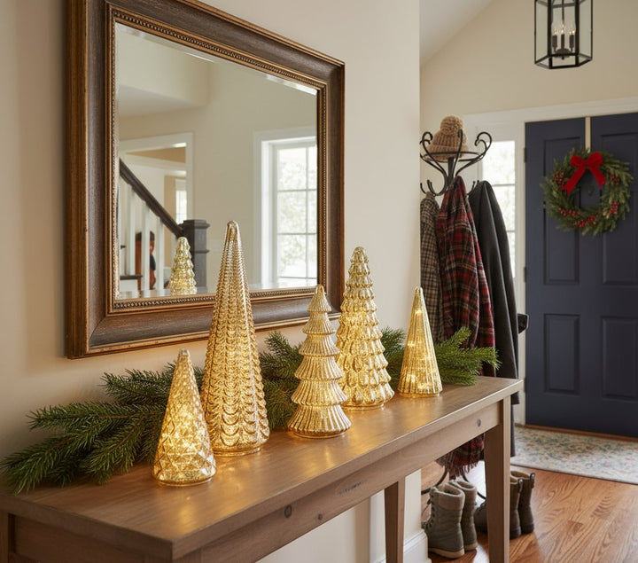 Vionara - Árboles de Navidad Iluminados Dorados